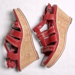 NWOT SoftWalk Red Wedges 